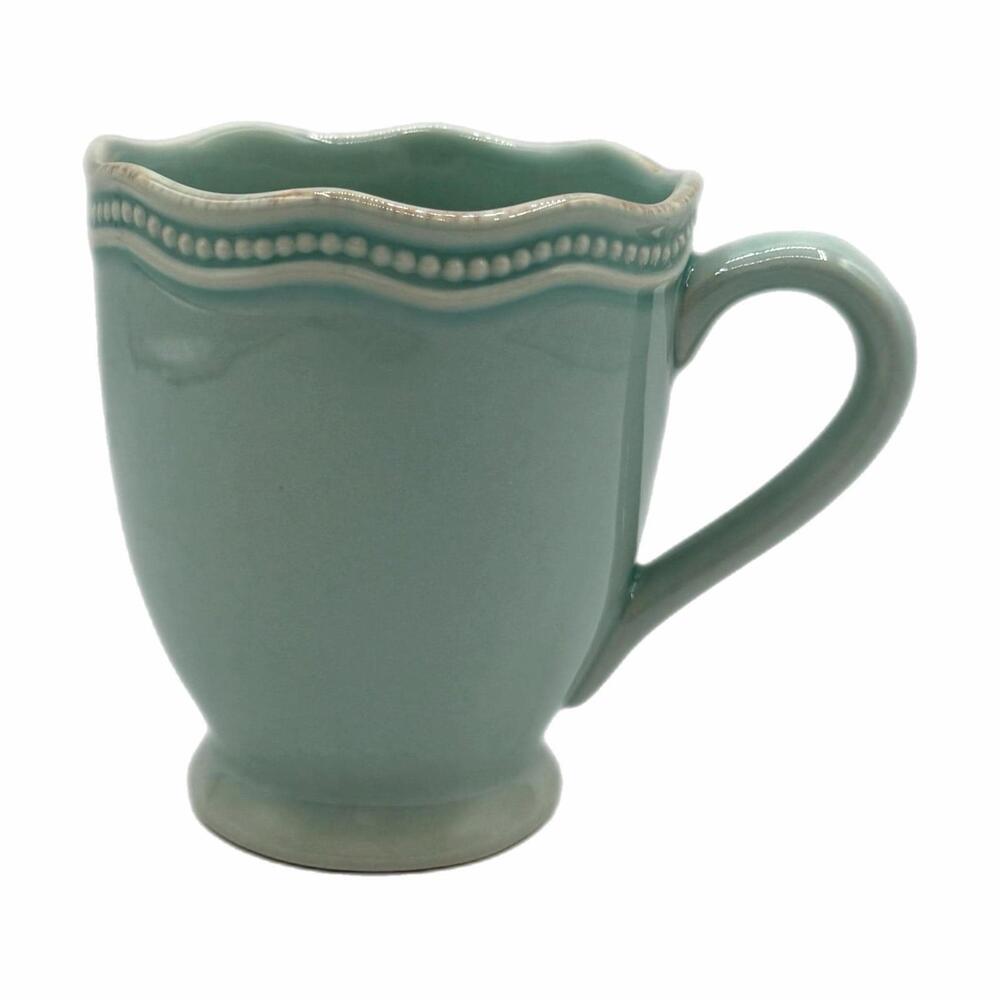 Lenox French Oerke Bead Ice Blue Stoneware Coffee Mug
